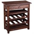 Pemberly Row Cottage Wood Wine Server with Drawer in Raftwood Brown