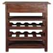 Pemberly Row Cottage Wood Wine Server with Drawer in Raftwood Brown