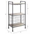 Pemberly Row Metal Wine Rack with Wooden Shelves in Antique Oak and Sandy Gray