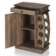 Pemberly Row Rustic Wood 8-Bottle Wine Cabinet in Reclaimed Oak