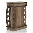 Pemberly Row Rustic Wood 8-Bottle Wine Cabinet in Reclaimed Oak