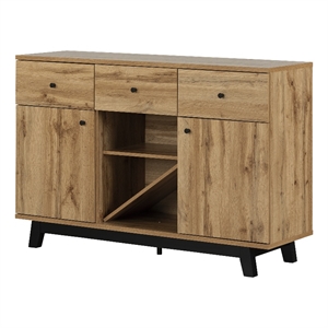 Pemberly Row Contemporary Engineered Wood Buffet with Wine Storage