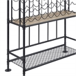 Pemberly Row 4-tier Metal Frame Wine Shelf in Oak and Sandy Black