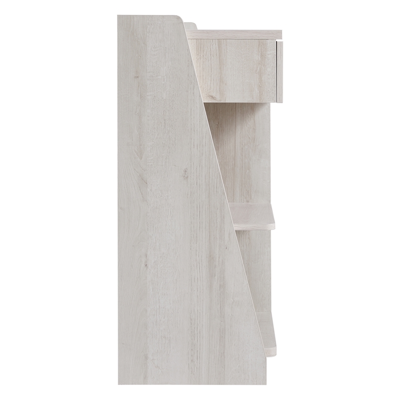 Pemberly Row Farmhouse Wood Multi-Storage Wine Cabinet in White Oak