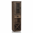 Pemberly Row Modern Farmhouse Wood Tower Cabinet in Reclaimed Oak