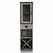 Pemberly Row Farmhouse Wood Tower Cabinet in Vintage Gray Oak