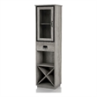 Pemberly Row Farmhouse Wood Tower Cabinet in Vintage Gray Oak