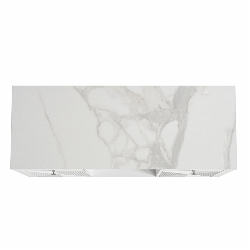 Pemberly Row Modern Engineered Wood 9-Bottle Capacity Wine Cabinet in White