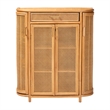 Pemberly Row Contemporary Rattan Storage Handwoven Wicker Accent Cabinet
