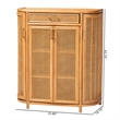 Pemberly Row Contemporary Rattan Storage Handwoven Wicker Accent Cabinet