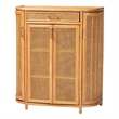 Pemberly Row Contemporary Rattan Storage Handwoven Wicker Accent Cabinet