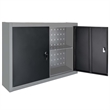 Pemberly Row Industrial Metal Wall Mounted Tool Cabinet in Gray and Black