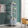 Pemberly Row Contemporary Metal Wine Rack with LED in Grey Finish