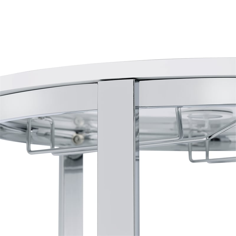 Pemberly Row Contemporary Metal Wine Rack with LED in White Finish