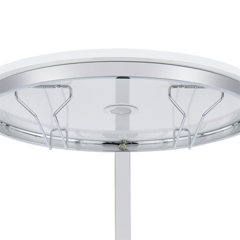 Pemberly Row Contemporary Metal Wine Rack with LED in White Finish