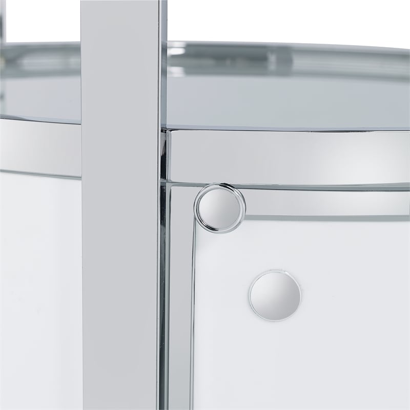 Pemberly Row Contemporary Metal Wine Rack with LED in White Finish