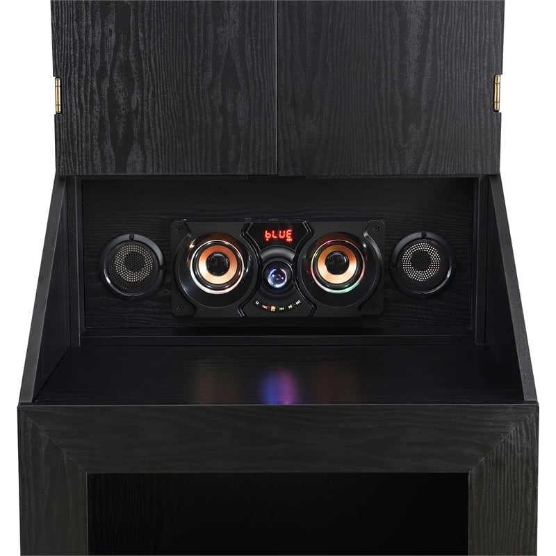 Pemberly Row Contemporary Cabinet with Speaker and LED in Black