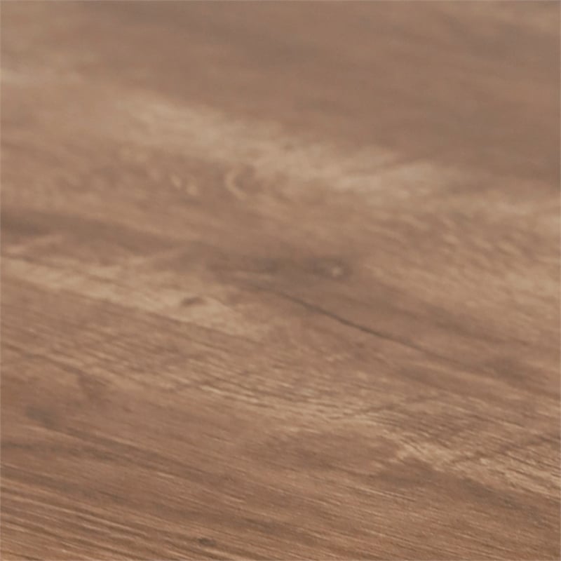 Pemberly Row Metal Bar Table with Bottle & Stemware Storage in Black/Light Brown