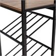 Pemberly Row Metal Bar Table with Bottle & Stemware Storage in Black/Light Brown