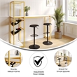 Pemberly Row Metal Bar Table with Bottle & Stemware Storage in Gold/Faux Marble
