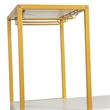 Pemberly Row Metal Bar Table with Bottle & Stemware Storage in Gold/Faux Marble