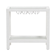 Pemberly Row Natural Grasscloth Wine Rack Two-Tier Bar Table in White