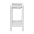 Pemberly Row Natural Grasscloth Wine Rack Two-Tier Bar Table in White