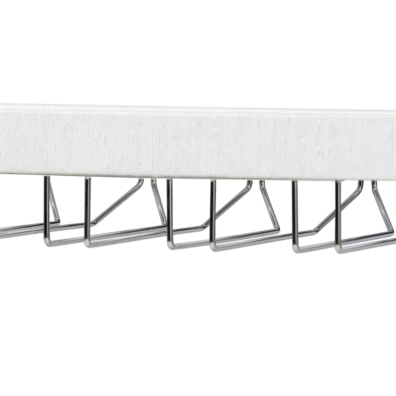 Pemberly Row Natural Grasscloth Wine Rack Two-Tier Bar Table in White