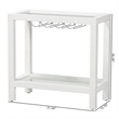 Pemberly Row Natural Grasscloth Wine Rack Two-Tier Bar Table in White
