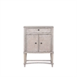 Pemberly Row Contemporary Wood Wine Cabinet in Antique Champagne