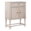 Pemberly Row Contemporary Wood Wine Cabinet in Antique Champagne