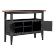 Pemberly Row Wine Holder and Rack Dining Sideboard Server in Black & Brown Wood