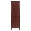 Pemberly Row Transitional Wood Wine Rack Jelly Cupboard in Walnut