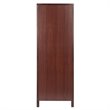 Pemberly Row Transitional Wood Wine Rack Jelly Cupboard in Walnut