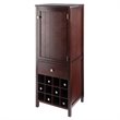 Pemberly Row Transitional Wood Wine Rack Jelly Cupboard in Walnut