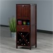 Pemberly Row 4 Section Wooden Wine Rack Jelly Cupboard in Walnut