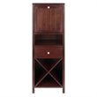 Pemberly Row 4 Section Wooden Wine Rack Jelly Cupboard in Walnut