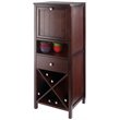 Pemberly Row 4 Section Wooden Wine Rack Jelly Cupboard in Walnut