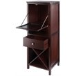 Pemberly Row 4 Section Wooden Wine Rack Jelly Cupboard in Walnut