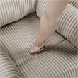 Pemberly Row Contemporary Corduroy Swivel Glider Reclining Chair in Taupe