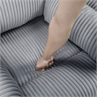 Pemberly Row Contemporary Corduroy Swivel Glider Reclining Chair in Gray