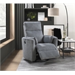Pemberly Row Contemporary Corduroy Swivel Glider Reclining Chair in Gray
