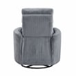 Pemberly Row Contemporary Corduroy Swivel Glider Reclining Chair in Gray