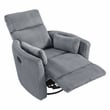 Pemberly Row Contemporary Corduroy Swivel Glider Reclining Chair in Gray