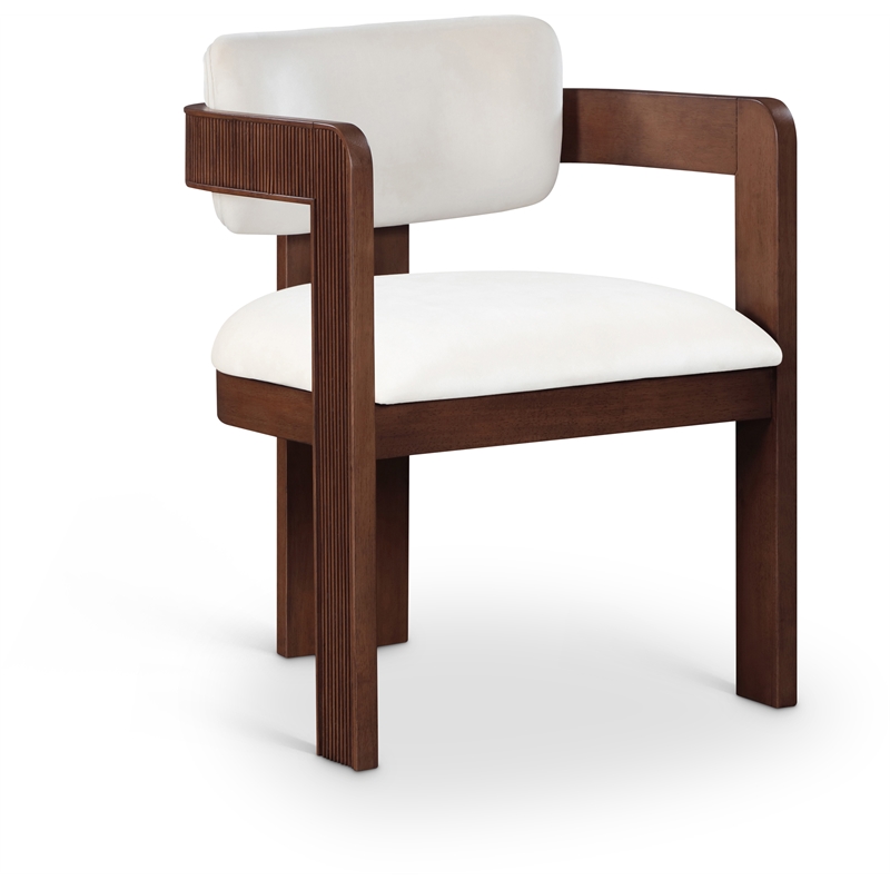 Pemberly Row Contemporary Cream Velvet Dining Chair (Set of 2)