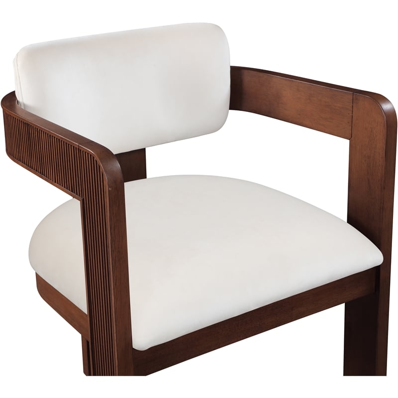 Pemberly Row Contemporary Cream Velvet Dining Chair (Set of 2)