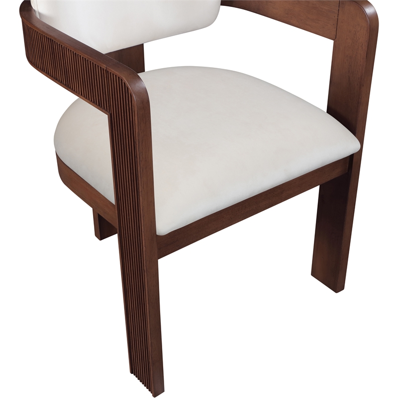 Pemberly Row Contemporary Cream Velvet Dining Chair (Set of 2)