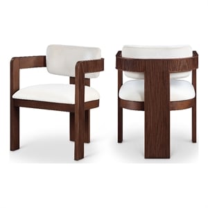Pemberly Row Contemporary Cream Velvet Dining Chair (Set of 2)