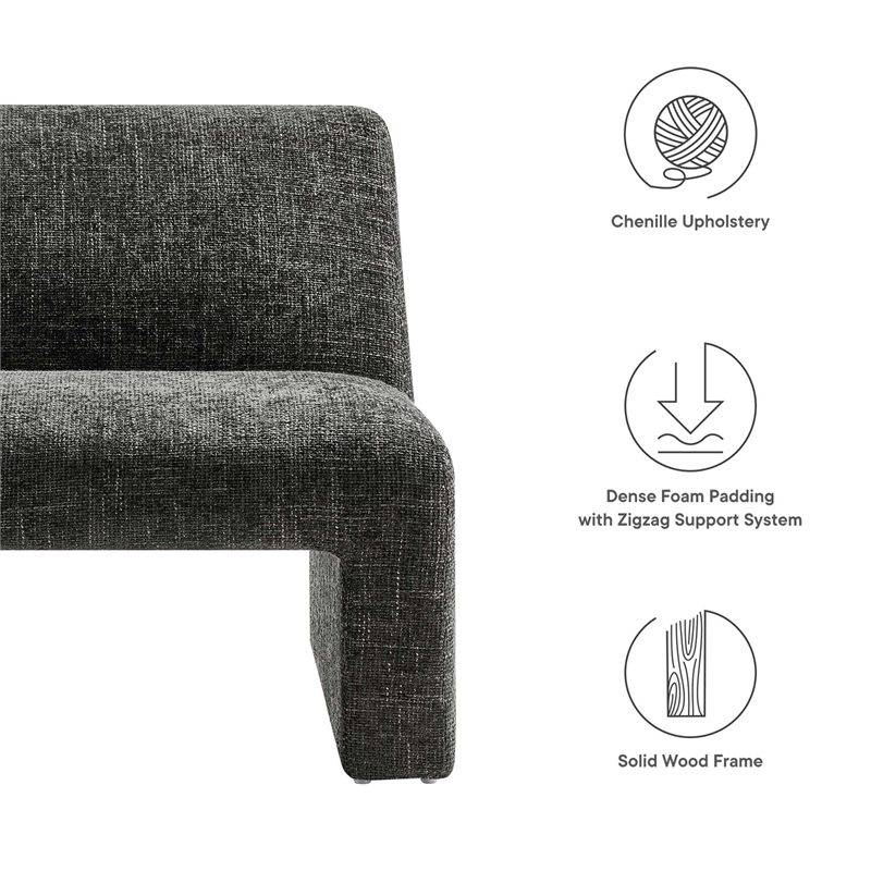 Pemberly Row Modern Wood Accent Chair in Carbon Black - 28.5