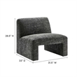 Pemberly Row Modern Wood Accent Chair in Carbon Black - 28.5